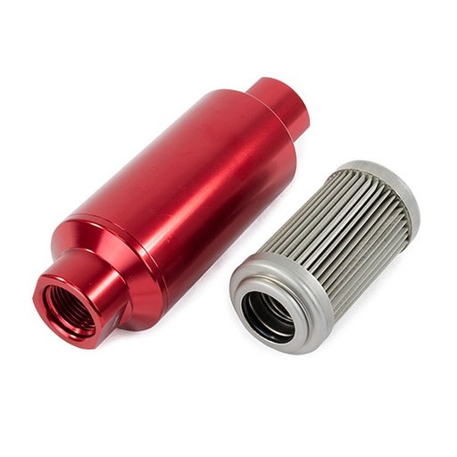 [TSN-JM1022R] Top Street Performance JM1022R: JM1022R Fuel Filter w/ 40 Micron Stainless Steel Element, Red