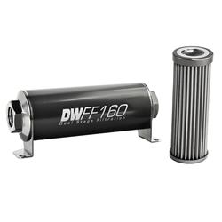 [DWK-803160040K] DeatschWerks 803160040K: 803160040K In-line fuel filter element and housing kit stainless steel 40 micron -10AN 160mm. Universal