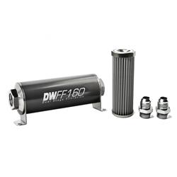 [DWK-803160040K10] DeatschWerks 803160040K10: 803160040K10 In-line fuel filter element and housing kit stainless steel 40 micron -10AN 160mm. Universal
