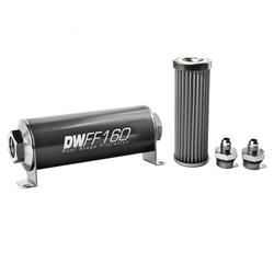 [DWK-803160040K6] DeatschWerks 803160040K6: 803160040K6 In-line fuel filter element and housing kit stainless steel 40 micron -6AN 160mm. Universal