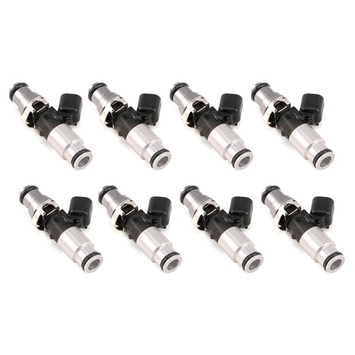 [IJD-1300601414B8] Injector Dynamics 1300601414B8: 1300.60.14.14B.8 1340cc Fuel Injector Set, 60 mm Length, 14 mm Grey Top, Blue Bottom Adaptor