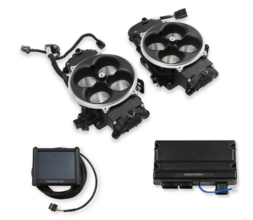 [HLY-550-1081] Holley 550-1081: 550-1081 Terminator X Stealth 4500 Dual Throttle Body (2 x 4) EFI System [Black Finish]