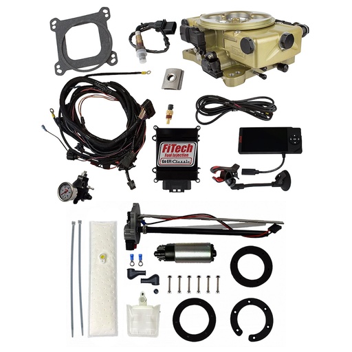 [FIF-36120] FITech Fuel Injection 36120: 36120 Go EFI Classic Gold 650 HP EFI System With Go Fuel 255 LPH In-Tank & Go Fuel Tight Fit Regulator Master Kit