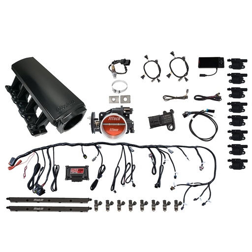 [FIF-79006] FITech Fuel Injection 79006: 79006 Ultimate LS 500 HP EFI System With Long Runner Cathedral Intake & LS3 Coil Pack Set