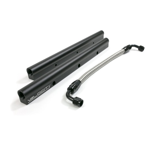 [TSN-81008BK] Top Street Performance 81008BK: 81008BK Fuel Rails, TSP Velocity Billet Aluminum w/ Mid Pipe, LS1, LS2, LS6, Black