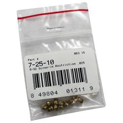 [QFT-7-25-10QFT] Quick Fuel 7-25-10QFT: 7-25-10QFT 6-32 Screw in Air Bleeds .025 [10/pkg]