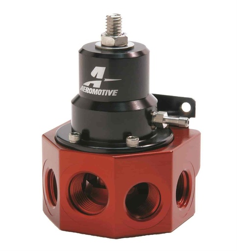[AEI-13202] Aeromotive 13202: A2000 Carbureted Bypass 4-Port Regulator Red/Black