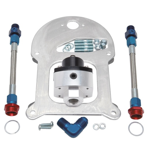 [EDL-8192] Edelbrock 8192: Fuel Pressure Regulator Kit with Plate Mount Bracket for 4150 Square-bore Flange