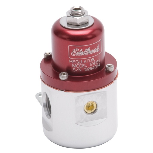 [EDL-174131] Edelbrock 174131: Carbureted Adjustable Bypass Fuel Pressure Regulator 160 GPH with 3/8" NPT Inlet/Outlet/Bypass in Red Finish