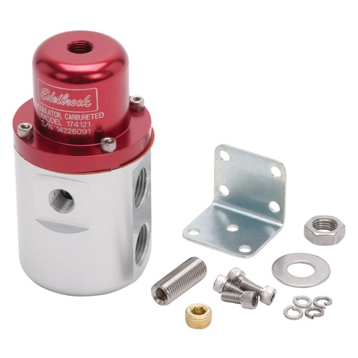 [EDL-174121] Edelbrock 174121: Carbureted Adjustable Non-Bypass Fuel Pressure Regulator 160 GPH with 3/8" NPT Inlet/Outlet in Red Finish