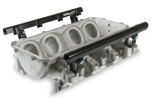 [HLY-300-670] Holley 300-670: 300-670 Lo-Ram Intake Manifold Base and Single Injector Fuel Rail Kit GM LS3/L92 - Satin Finish