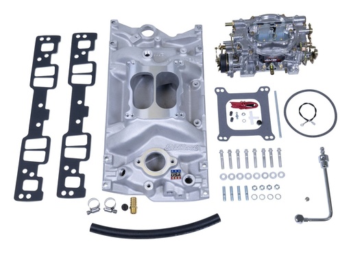 [EDL-2007] Edelbrock 2007: Single-Quad Performer Manifold and Carburetor Kit for Small Block Chevy with Vortec or E-Tec Cylinder Heads