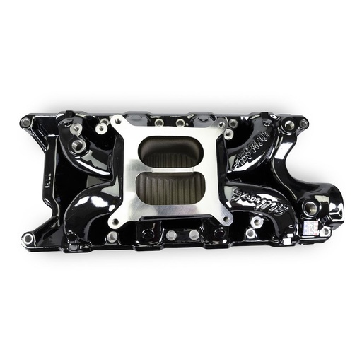 [EDL-7521-BP] Edelbrock 7521-BP: 7521-BP RPM Air-Gap Intake Manifold Small Block Ford [Black Plasma Finish]