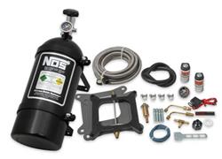 [NOS-05101BNOS] NOS 05101BNOS: Super Powershot Wet Nitrous System Holley 4150 Square Bore and Edelbrock Carburetors [10 lb. Black Bottle]