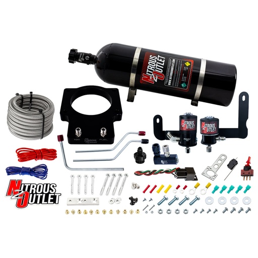 [NXO-0010123LS215] Nitrous Outlet 0010123LS215: 00-10123-LS2-15 GM 90 mm 2005-2007 C6 LS2 Corvette Hard-Line Plate System, Gas/E85, 5-55psi, 50-200HP, 15lb Bottle
