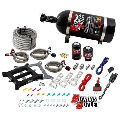 [NXO-00-10070-10] Nitrous Outlet 00-10070-10: 00-10070-10 Weekend Warrior 4150 Plate System, Gas/E85, 5-55psi, 100-350 HP, 10LB Bottle