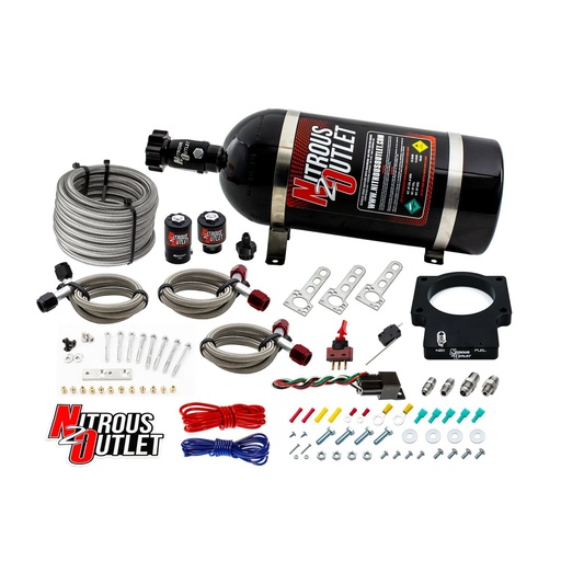 [NXO-0010113DRY10] Nitrous Outlet 0010113DRY10: 00-10113-DRY-10 GM 92 mm Dry LSX Plate System, 50-200HP, 10lb Bottle, 1997-2004 Corvette Requires Part # 00-42000