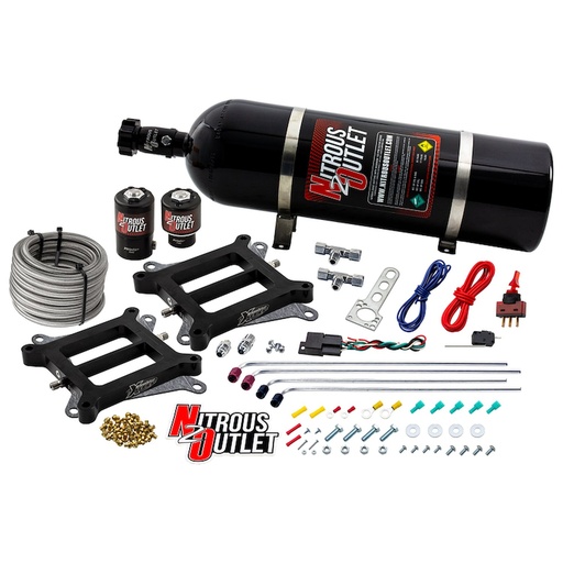 [NXO-00-10072-15] Nitrous Outlet 00-10072-15: 00-10072-15 Weekend Warrior 4150 Tunnel Ram System, Gas/E85, 5-55 psi, 100-400 HP, 15LB Bottle