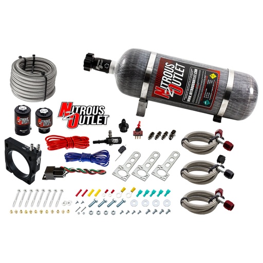 [NXO-00-10130-12] Nitrous Outlet 00-10130-12: 00-10130-12 Dodge 80 mm 5.7/6.1 Hemi Plate System, Gas/E85, 5-55psi, 50-200HP, 12lb Bottle