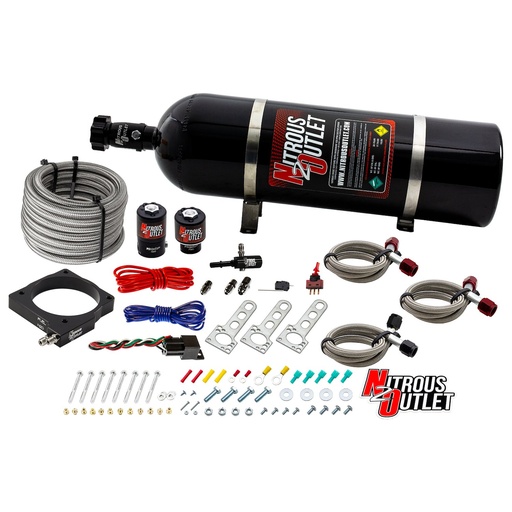 [NXO-00-10131-15] Nitrous Outlet 00-10131-15: 00-10131-15 Dodge 85 mm 5.7/6.1 Hemi Plate System, Gas/E85, 5-55psi, 50-200HP, 15lb Bottle