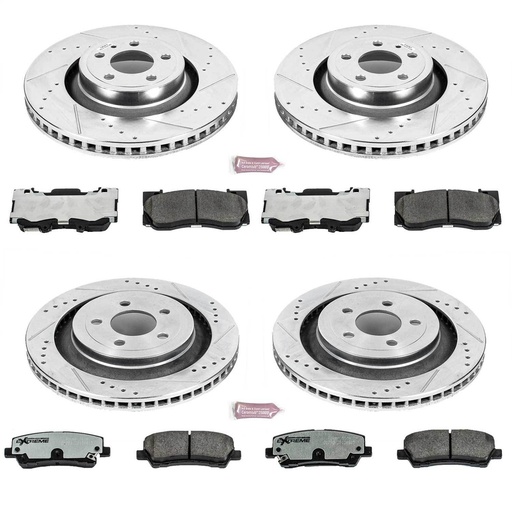 [PWR-K6805-26] Power Stop K6805-26: Street Warrior Brake Upgrade Kit Cross-Drilled and Slotted Rotors Z26 Extreme Street Performance Bra