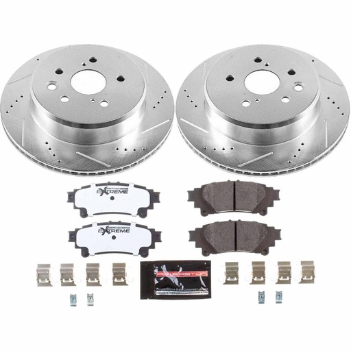 [PWR-K6514-26] Power Stop K6514-26: Z26 Street Warrior Rear Brake Pads & Rotor Kit Fits Select 2013-2020 Lexus Models