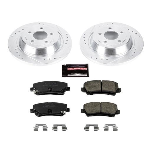 [PWR-K6813] Power Stop K6813: High Performance Brake Upgrade Kit Cross-Drilled and Slotted Rotors Z23 Evolution Sport High Carbon