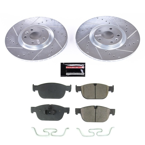 [PWR-K7703] Power Stop K7703: Z23 Evolution Sport Front Brake Pads & Rotor Kit Fits Select 2016-2021 Volvo Models