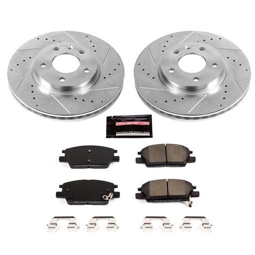 [PWR-K7400] Power Stop K7400: High Performance Brake Upgrade Kit Cross-Drilled and Slotted Rotors