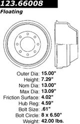 [CEB-123-66008] Centric C-Tek Standard Brake Drums