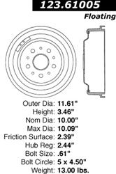 [CEB-123-61005] Centric C-Tek Standard Brake Drums