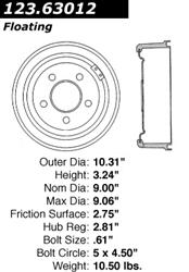 [CEB-123-63012] Centric C-Tek Standard Brake Drums