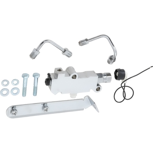[OER-PV29200C] OER PV29200C: PV29200C GM Proportioning Valve & Bracket Kit, Disc/Drum, Left Side Mount, Fits 1/2" & 9/16" Master Cyl Ports, Chrome