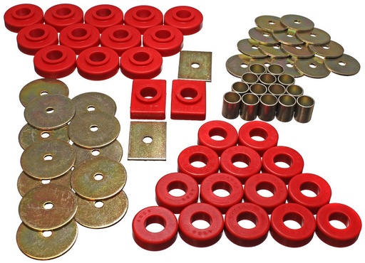 [ENS-3-4106R] Energy Suspension 3-4106R: Body Mount Bushing Set 1955-1957 Chevy Bel Air