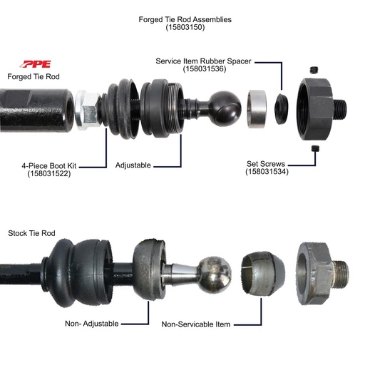 [PPE-158031500] PPE Power 158031500: 158031500 Stage3 Forged Tie Rod Assemblies 2001-2010