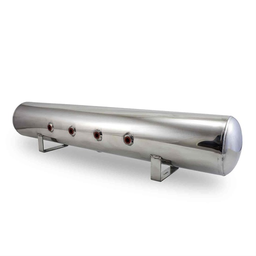 [AIR-12956] Air Lift 12956: 5 Gal Alum Air Tank - 4 3/8 face ports & 1/4 drain port - 36 L x 6 D - Polished