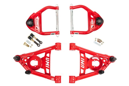 [UPI-403133-R] UMI Performance 403133-R: 403133-R Upper & Lower A-Arm Kit for 1964-1972 GM A-Body [Red]