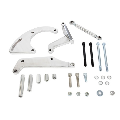 [TSN-JM9106P] Top Street Performance JM9106P: JM9106P A/C Compressor Sanden 508 Bracket, Aluminum SBC Long Water Pump, Polished