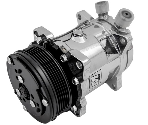 [MCH-P2413-05] March Performance P2413-05: P2413-05 Ultra Series Sanden 508 Air Conditioning Compressor, Polished Finish, Aluminum, 6-Groove Serpentine Clutch, R-134a