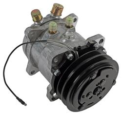 [OER-AC5104N] OER AC5104N: AC5104N Sanden 507 Style A/C Compressor w/ 2-Groove V-Belt Clutch Pulley, Natural Finish, SD507/SD5H11