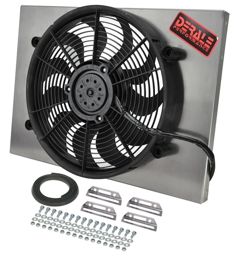 [DER-16828] Derale 16828: Dual Speed Electric Puller Fan with Aluminum Shroud Universal Fit
