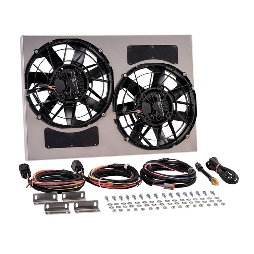 [DER-67926-185] Derale 67926-185: 67926-185 Brushless Dual Powerpack 12 in. Radiator Fan Assembly with Integrated 185 Degree PWM Controller