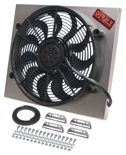 [DER-16821] Derale 16821: Dual Speed Electric Puller Fan with Aluminum Shroud Universal Fit