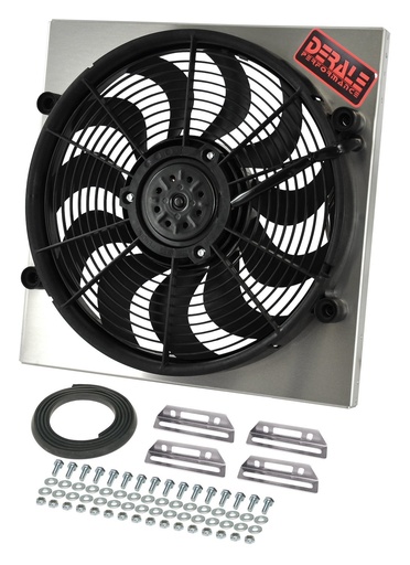 [DER-16818] Derale 16818: Dual Speed Electric Puller Fan with Aluminum Shroud Universal Fit