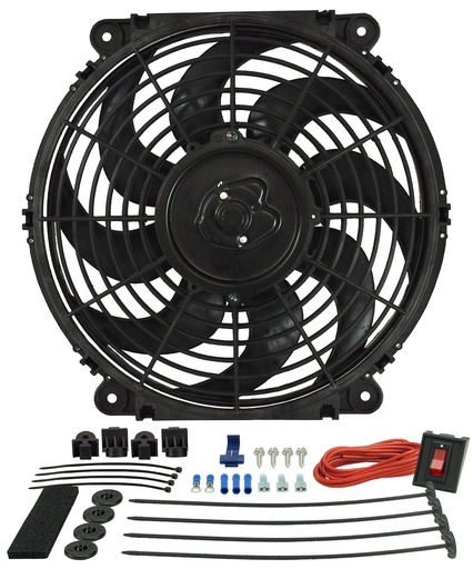 [DER-16512] Derale 16512: 12" Tornado Electric Fan - Premium Hardware Kit 880 CFM