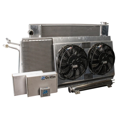 [GRI-CU-70200] Griffin Radiators CU-70200: PerformanceFit Radiator ComboUnit 1955-1957 Tri Five Chevy with Transmission Cooler