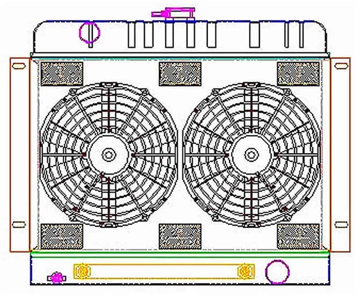 [GRI-CU-70148] Griffin Radiators CU-70148: ExactFit Radiator ComboUnit for 1962-1967 Chevy II with Transmission Cooler