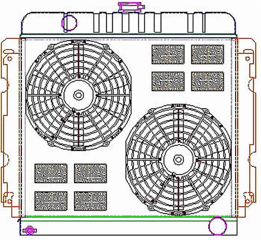 [GRI-CU-00043] Griffin Radiators CU-00043: ExactFit Radiator ComboUnit for 1970-1972 Chrysler B & E Body with Late Model V8 or L6