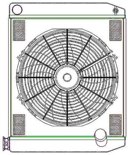 [GRI-CU-26202-X] Griffin Radiators CU-26202-X: ClassicCool ComboUnit Universal Fit Radiator and Fan Single Pass Crossflow Design 24" x 19" with No Options
