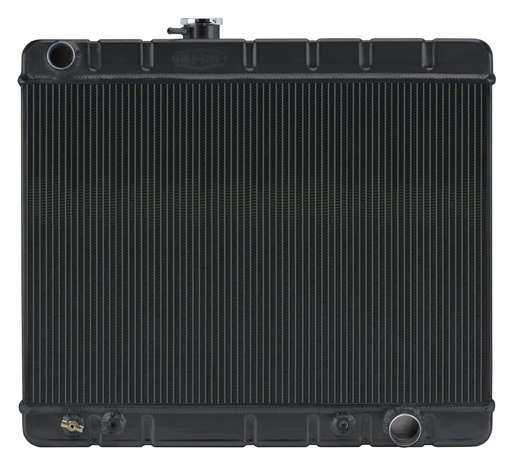 [RAD-GPG38AB] Cold Case Radiators GPG38AB: GPG38AB Black Night Rider Series Aluminum Radiator for 1966-1967 Pontiac GTO w/ A/C, Auto Trans